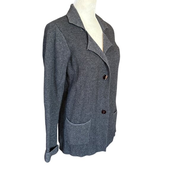 Benedetta B. black long sleeve collared soft blazer jacket women's size medium - Picture 2 of 11